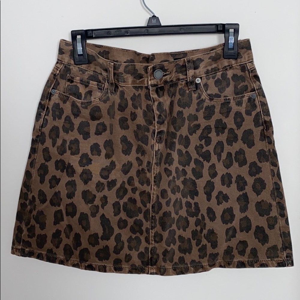 Blank NYC Cheetah Print Denim Skirt - Size 28